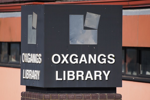 TER Oxgangs Library sign