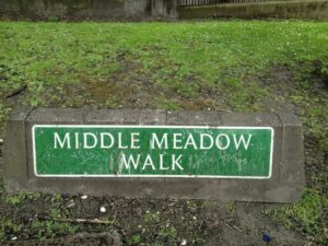 Middle Meadow Walk sign