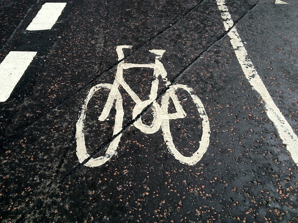 cycling logo on road