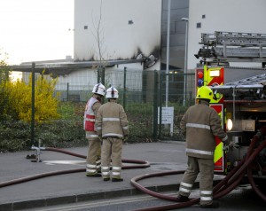 Fire service managers examine the damage. (Picture: Thomas Brown)