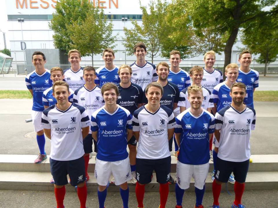 Men's Scotland hockey squad in their new kit for the EuroHockey Championsips II, Vienna