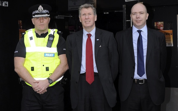 Superintendent Matt Richards, Justice Secretary Kenny MacAskill and Procurator Fiscal Andrew Richardson