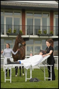 Jockeys Joanna Walton and Lizzie Butterworth get pampered by Stobo Castle therapist ahead of Ladies Day (3)