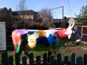 Painted cow model at Gorgie Farm - Copy