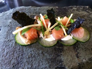 Cured Salmon with Seaweed and Apple