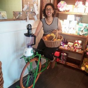 smoothie bike in action