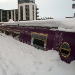 re-union boat in snow