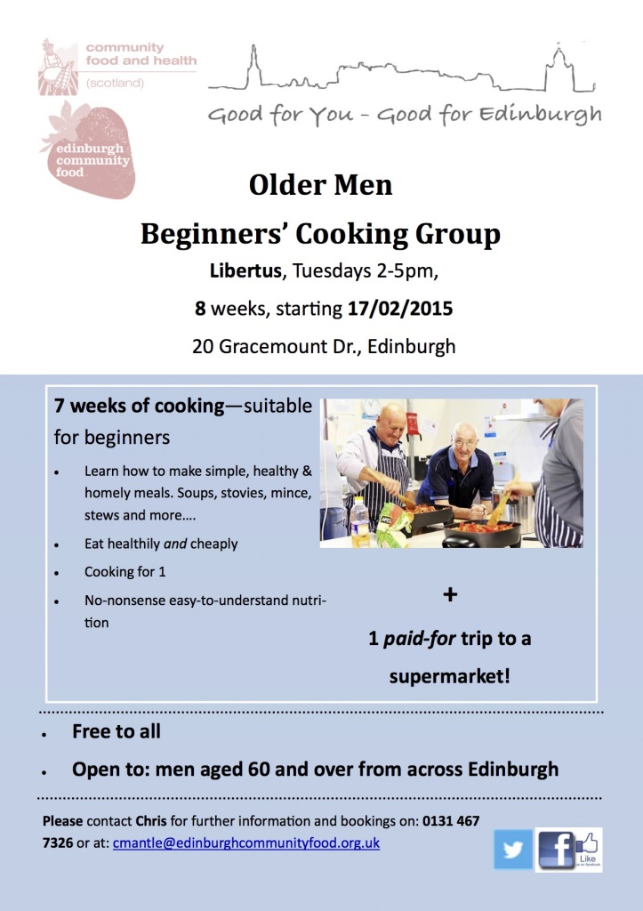 2015 Older Men's Cooking Group flyer