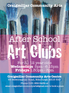 craigmillar arts art clubs poster