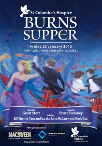 st columba's hospice burns night poster