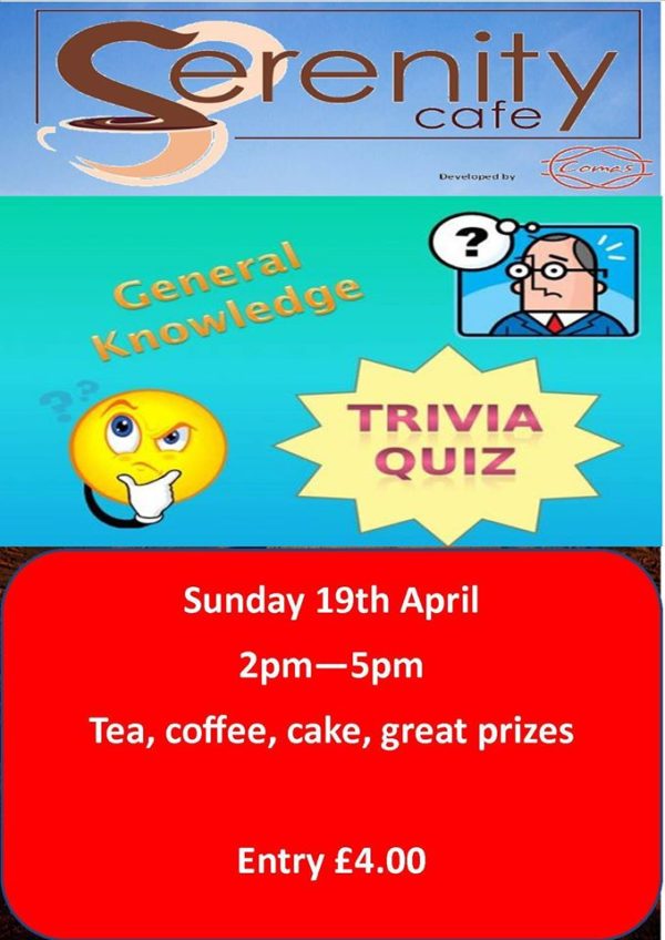 serenity cafe quiz poster