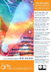 zoo arts animation workshops poster
