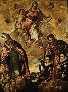 A Venetian Family Presented to the Virgin by Saint Lawrence and a Bishop Saint, Tintoretto (Jacopo Robusti), 1570