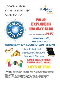 old kirk and muirhouse church polar explorers summer club poster