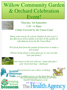 willow community garden and orchard event