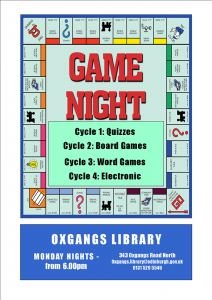 game night at oxgangs library
