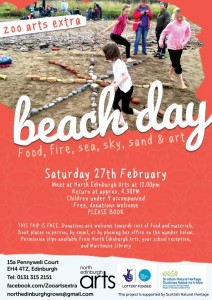 zoo arts extra beach day Feb 2016 poster