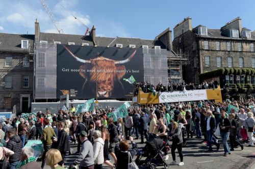 FREE USE PICTURE Country comes to the city - The finishing touches are made to a giant Royal Highland Show poster, complete with steam coming from “Morag” the highland cow’s nostrils, which has just been unveiled at the top of Edinburgh’s Leith Walk. The poster is expected to be seen by over 1,000,000 people whilst it is in place for the next fortnight.  In just under a month’s time around 200,000 people are expected to flock to the Royal Highland Centre, Ingliston to experience the best of farming, food, shopping and rural life at the 176th Royal Highland Show.  The 176th Royal Highland Show takes place from 22-26 June 2016 at Edinburgh’s Royal Highland Centre.