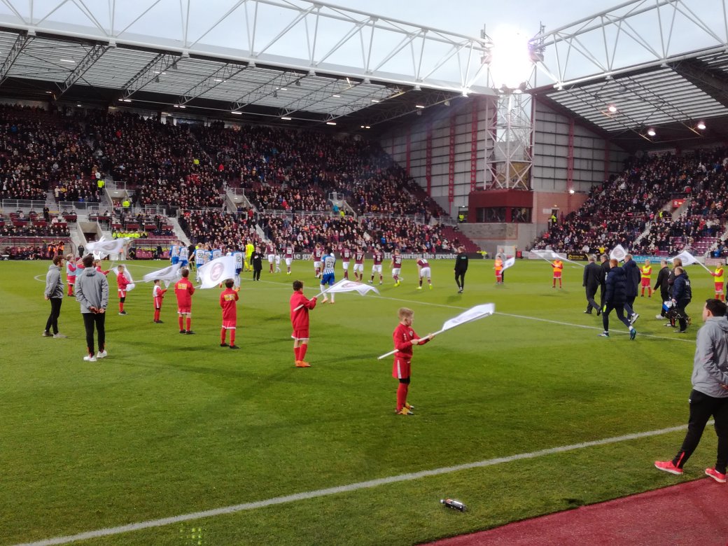 Tynecastle as the players come onto the pitch 